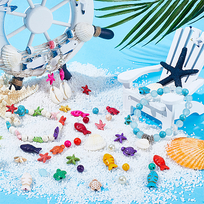 DIY Ocean Theme Bracelet Making Kit DIY-SC0023-34-1