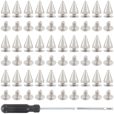 100 Bags Alloy Spiked Cone Rivets for Bag Decoration FIND-CL0002-06P-1