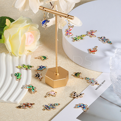 48Pcs 24 Style Alloy Enamel Connector Charms ENAM-CA0001-76-1