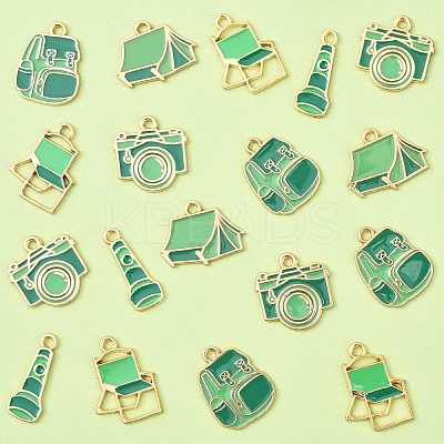20Pcs 5 Styles Camping Equipment Series Alloy Enamel Pendants FIND-YW0007-13A-1