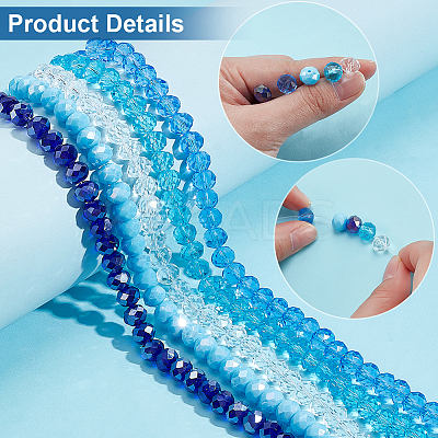 5 Strands 5 Colors Glass Beads Strands EGLA-PH0001-61-1