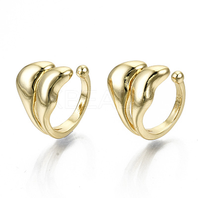 Brass Cuff Earrings EJEW-S201-244G-NR-1