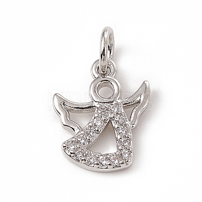 Brass Micro Pave Cubic Zirconia Charms ZIRC-F132-46P-1