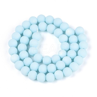 Frosted Opaque Glass Beads Strands LS-GLAA-T032-P8mm-MBB10-1
