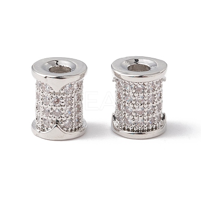Eco-Friendly Rack Plating Brass Micro Pave Cubic Zirconia Beads KK-F835-24B-P-1