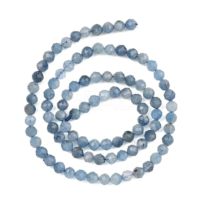 Natural Devil Blue Aquamarine Beads Strands G-NH0073-B01-4mm-1