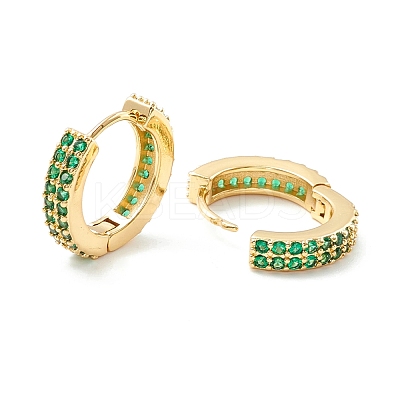 Cubic Zirconia Chunky Hinged Huggie Hoop Earrings for Women EJEW-P196-21G-03-1