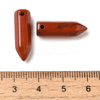 Natural Red Jasper Pointed Pendants G-C158-05I-1
