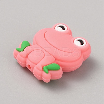 Frog Food Grade Eco-Friendly Silicone Focal Beads SIL-WH0006-29C-1