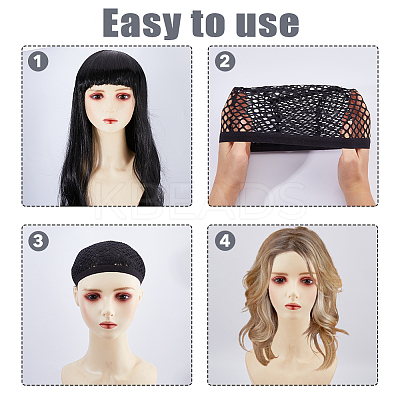 3Pcs Nylon Elastic Wig Caps DIY-DC0004-13-1