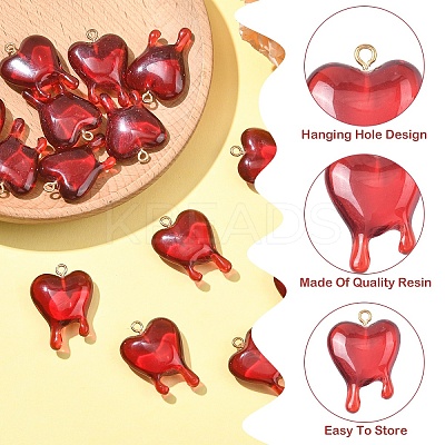 8Pcs Transparent Resin Pendants RESI-YW0005-46-1