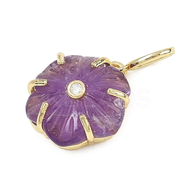 Natural Amethyst Carved Pendants G-G330-01G-01-1