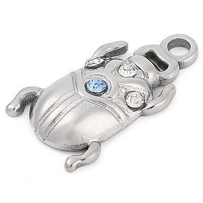 304 Stainless Steel Rhinestone Pendants X-STAS-L022-478P-1