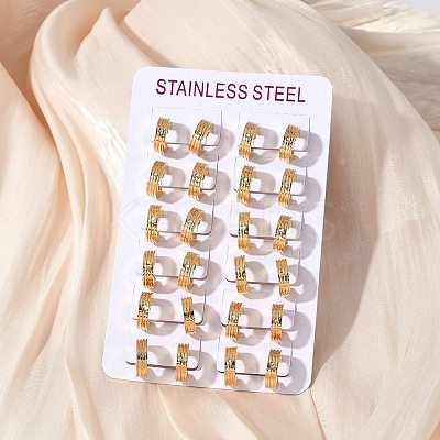304 Stainless Steel Polishing Effect Hoop Earrings EJEW-M001-40C-G-1