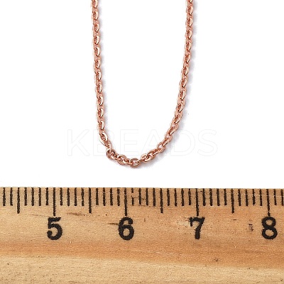 Brass Cable Chain Necklaces Making MAK-P011-01RG-1