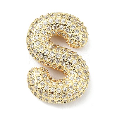 Rack Plating Brass Micro Pave Cubic Zirconia Pendants KK-Q790-01S-G-1