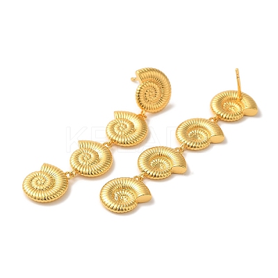 Rack Plating Brass Dangle Stud Earrings EJEW-B062-29G-1