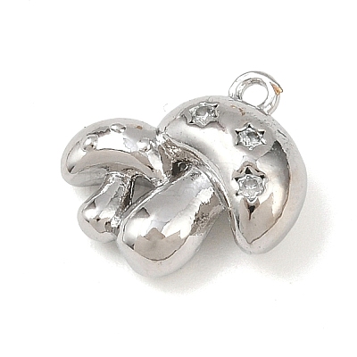 Brass Micro Pave Clear Cubic Zirconia Charms LS-KK-G545-21P-1