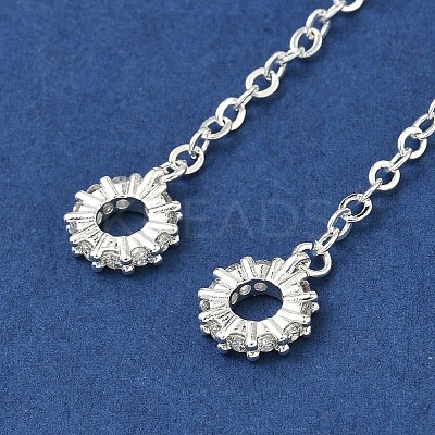 Brass Micro Pave Clear Cubic Zirconia European Beads KK-G557-18S-1