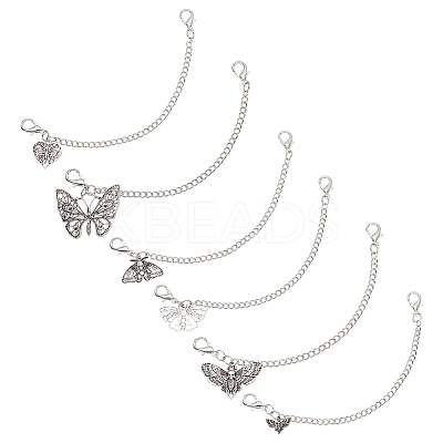 12Pcs 6 Style Alloy Curb Link Shoe Decoration Chain FIND-PHE00001-1