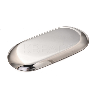 Non-Tarnish Oval 430 Stainless Steel Jewelry Display Plate STAS-P289-03P-1