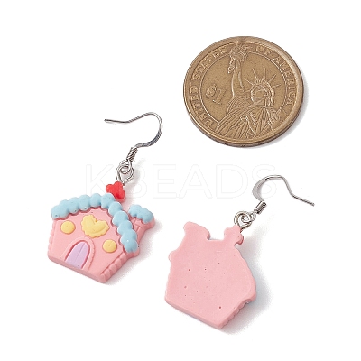 Christmas Resin Dangle Earrings EJEW-JE06087-1