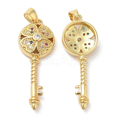 Brass Micro Pave Cubic Zirconia Pendants KK-M249-01G-1