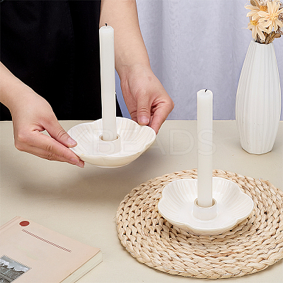 2Pcs Porcelain Candle Holders DJEW-PH0001-87A-1
