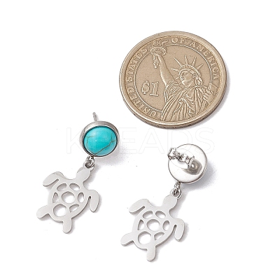 304 Stainless Steel Dangle Stud Earrings EJEW-JE06302-02-1