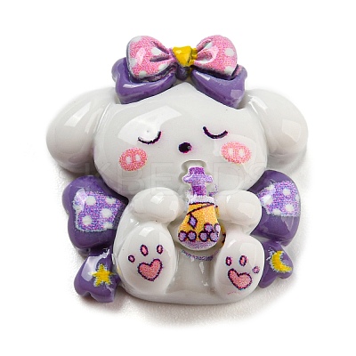 Opaque Resin Cute Puppy Cabochons CRES-P026-B02-1