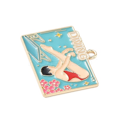 Sports Alloy Enamel Pendants ENAM-I074-01G-08-1