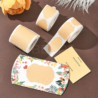 3 Rolls 3 Styles 600Pcs Kraft Paper Label Sticker DIY-BBC0002-68-1