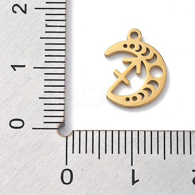 Real 18K Gold Plated 304 Stainless Steel Pendants STAS-R003-02G-08-1