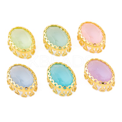 Oval Sew on Rhinestone GLAA-K069-05B-G-1