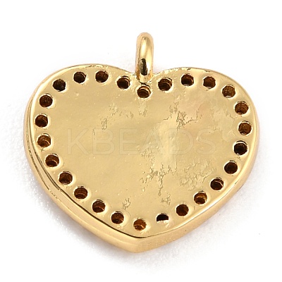Golden Plated Brass Micro Pave Clear Cubic Zirconia Charms ZIRC-L097-035F-G-1