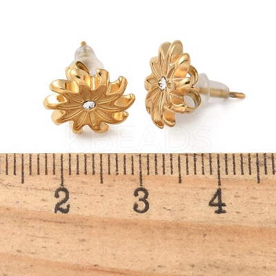 304 Stainless Steel Rhinestone Stud Earrings for Women LS-STAS-Z117-13G-1