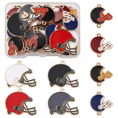 30Pcs 8 Styles Alloy Enamel Links ENAM-FS0002-50-1