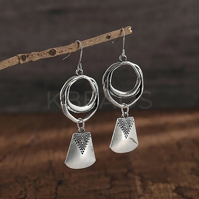 Bohemian Style Ring with Trapezoid Alloy Dangle Earrings FS-WGCE919-01-1