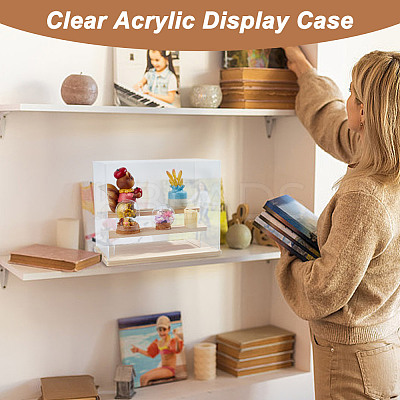 3-Tier Rectangle Clear Acrylic Minifigures Display Boxes ODIS-WH0017-104A-1