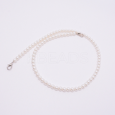 White Acrylic Round Beads Bag Handles FIND-TAC0006-24C-01-1