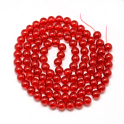 Baking Paint Glass Beads Strands X-DGLA-Q023-10mm-DB31-1
