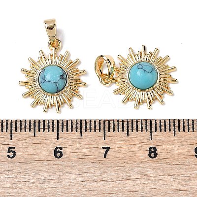 Synthetic Turquoise Pendants KK-Q030-21A-G-1
