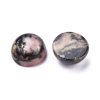 Natural Rhodonite Cabochons G-P393-R68-8MM-1