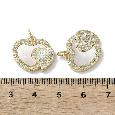 Brass Micro Pave Cubic Zirconia Pendants KK-G485-34H-G-1