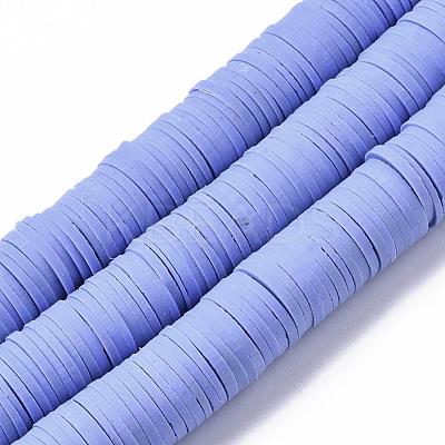 Flat Round Handmade Polymer Clay Beads CLAY-R067-12mm-32-1