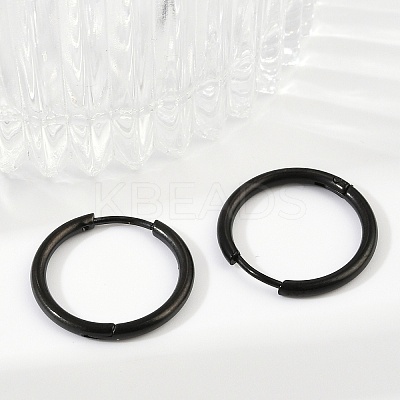 202 Stainless Steel Huggie Hoop Earrings EJEW-F111A-17mm-EB-1