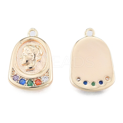 Brass Micro Pave Colorful Cubic Zirconia Pendants KK-N216-578LG-1