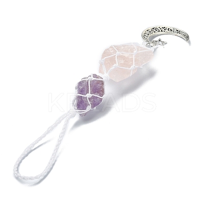 Nuggets Natural Gemstone Pocket Pendant Decorations HJEW-JM00994-01-1