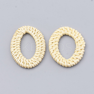 Handmade Spray Painted Reed Cane/Rattan Woven Linking Rings WOVE-N007-04F-1