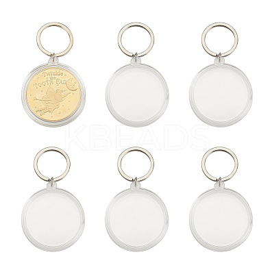 6Pcs Commemorative Coin Plastic Pendant Keychain Sets KEYC-FH0001-50-1